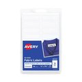 Avery No-Iron Fabric Labels, 0.5 x 1.75, White, PK54, 54PK 40720